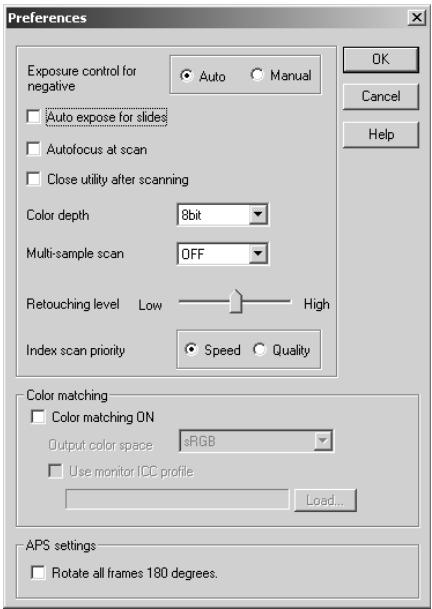 MINOLTA DIMAGE SCAN DUAL III - Setting scanner preferences - 2
