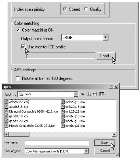 MINOLTA DIMAGE SCAN DUAL III - Setting the monitor ICC profile - 1