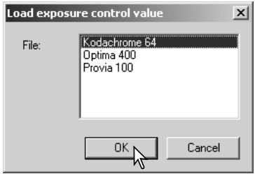 MINOLTA DIMAGE SCAN DUAL III - Loading exposure settings - 2