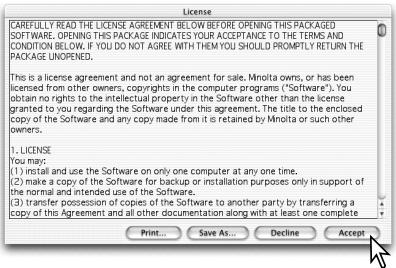 MINOLTA DIMAGE SCAN DUAL III - Installing the utility software – Macintosh - 3