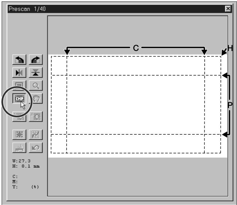 MINOLTA DIMAGE SCAN MULTI - Cliquez sur le bouton CHP pour déterminer une zone de numérisation au standard APS. - 1