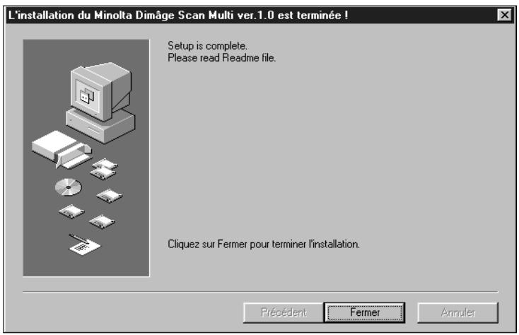 MINOLTA DIMAGE SCAN MULTI - Cliquez sur terminer. - 1