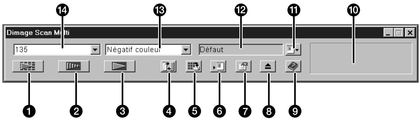 MINOLTA DIMAGE SCAN MULTI - Fenêtré de commandes - nomenclature - 1