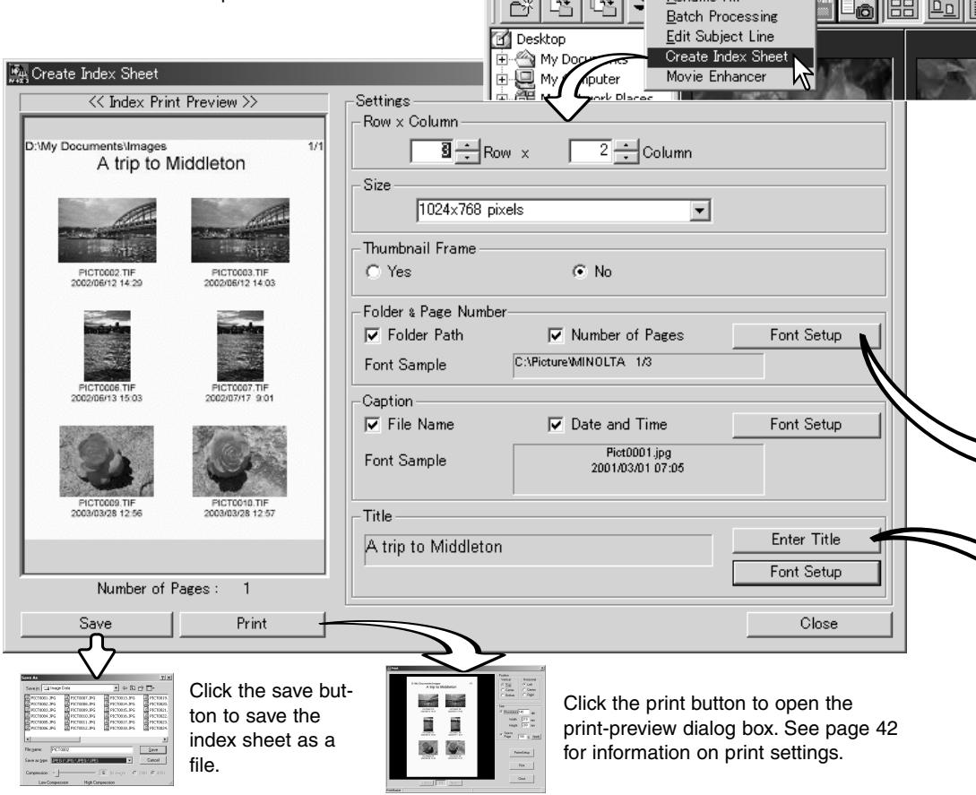MINOLTA DIMAGE VIEWER 2.2 - CREATING AN INDEX SHEET - 2