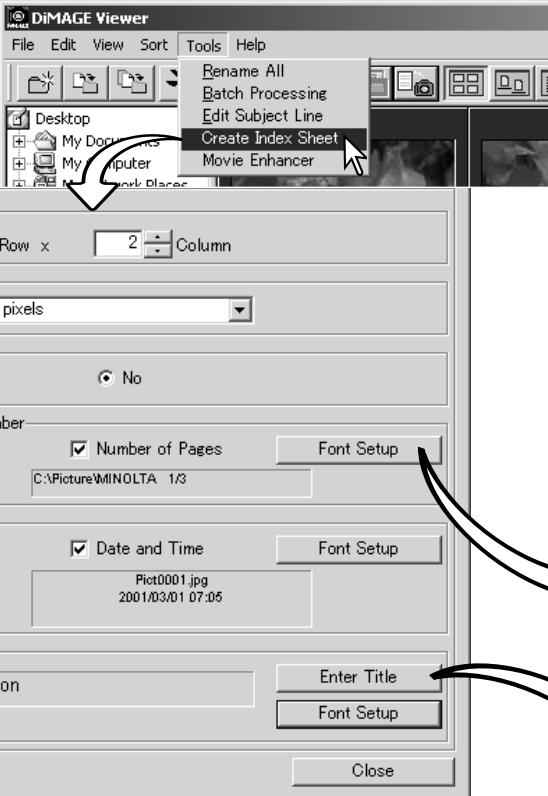 MINOLTA DIMAGE VIEWER 2.2 - CREATING AN INDEX SHEET - 1