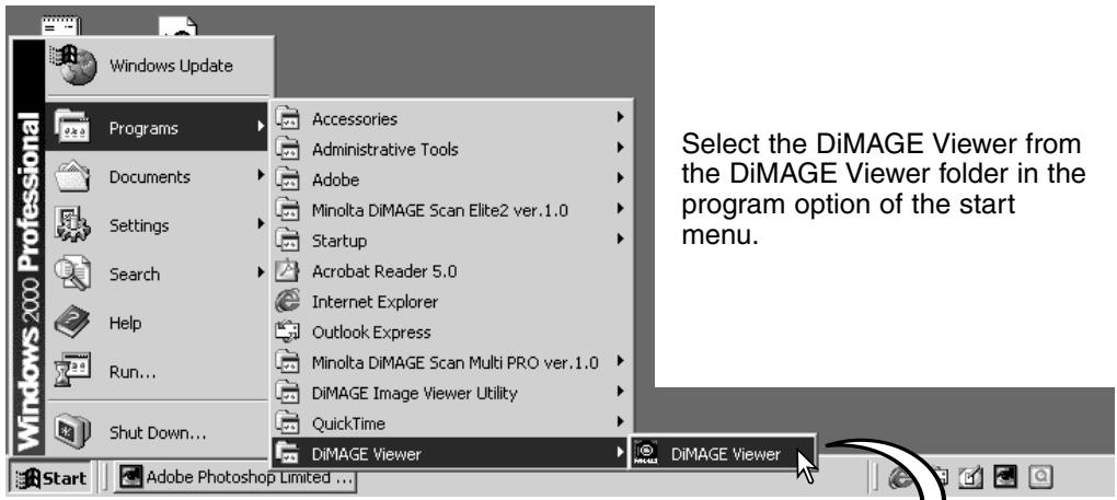 MINOLTA DIMAGE VIEWER 2.2 - STARTING UP THE VIEWER - WINDOWS - 1