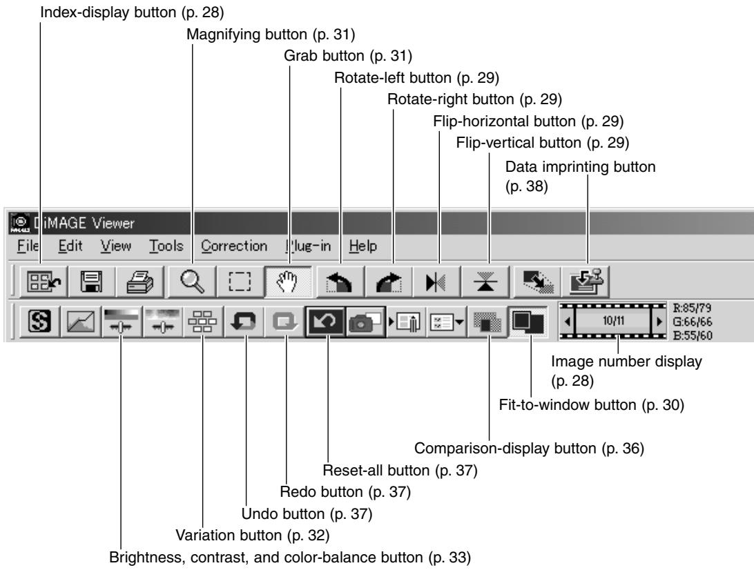 MINOLTA DIMAGE VIEWER 2.2 - Tool bars - 1