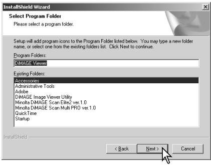 MINOLTA DIMAGE VIEWER 2.2 - INSTALLING THE DIMAGE VIEWER - WINDOWS - 5