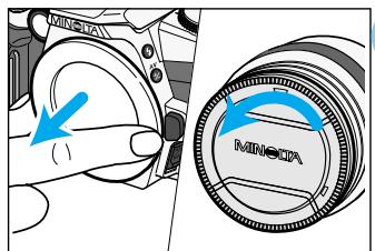 MINOLTA DYNAX 5 - Attaching the Lens - 1