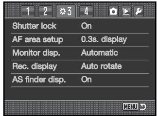 MINOLTA DYNAX 7D - MONITOR DISPLAY SETUP - 1