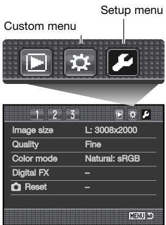 MINOLTA DYNAX 7D - OPENING THE CUSTOM & SETUP MENUS - 3