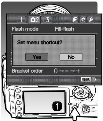 MINOLTA DYNAX 7D - Creating a menu shortcut - 3