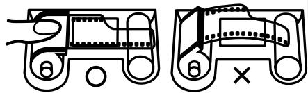 MINOLTA MAXXUM 3 - Extend the leader between the guide rails to the index mark. - 2