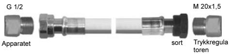 CAMPINGAZ IR 5000 - Montering av gass-slangen, muttere G 1/2 og M 20x1,5 (Standard XP D 36-112) (se fig. 2 og 3): - 1