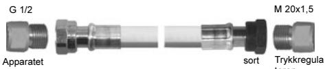 CAMPINGAZ IR 5000 TURBO - Montering av gass-slangen, muttere G 1/2 og M 20x1,5 (Standard XP D 36-112) (se fig. 2 og 3): - 1