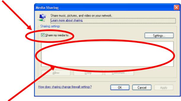 SCOTT RXI 300 WL - Step 1: Set Up Media Sharing in Windows Media Player 11 - 2