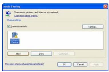 SCOTT RXI 300 WL - Step 1: Set Up Media Sharing in Windows Media Player 11 - 3