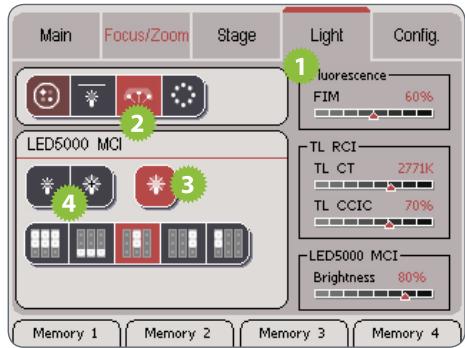 LEICA LED5000 CXI - Adjusting the illumination - 1