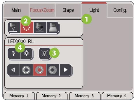 LEICA LED5000 CXI - Adjusting the illumination - 1