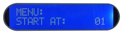MENU: START AT: 01