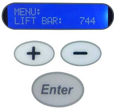 MENU: LIFT BAR: 744 + - Enter