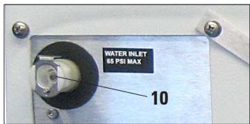 WATER INLET 65 PSI MAX 10