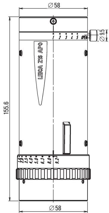 LEICA ZOOM SYSTEMS - Dimensions of Zoom System, Coaxial Incident Light Housing - 3
