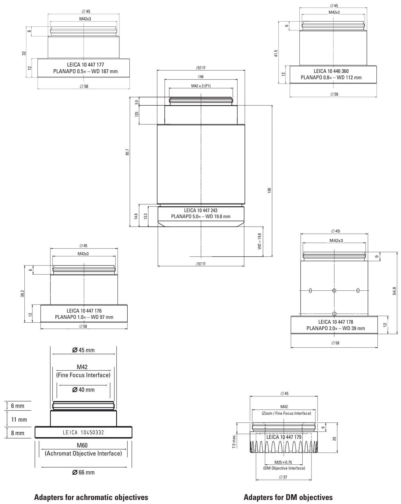 LEICA ZOOM SYSTEMS - Dimensions of Zoom System - 7