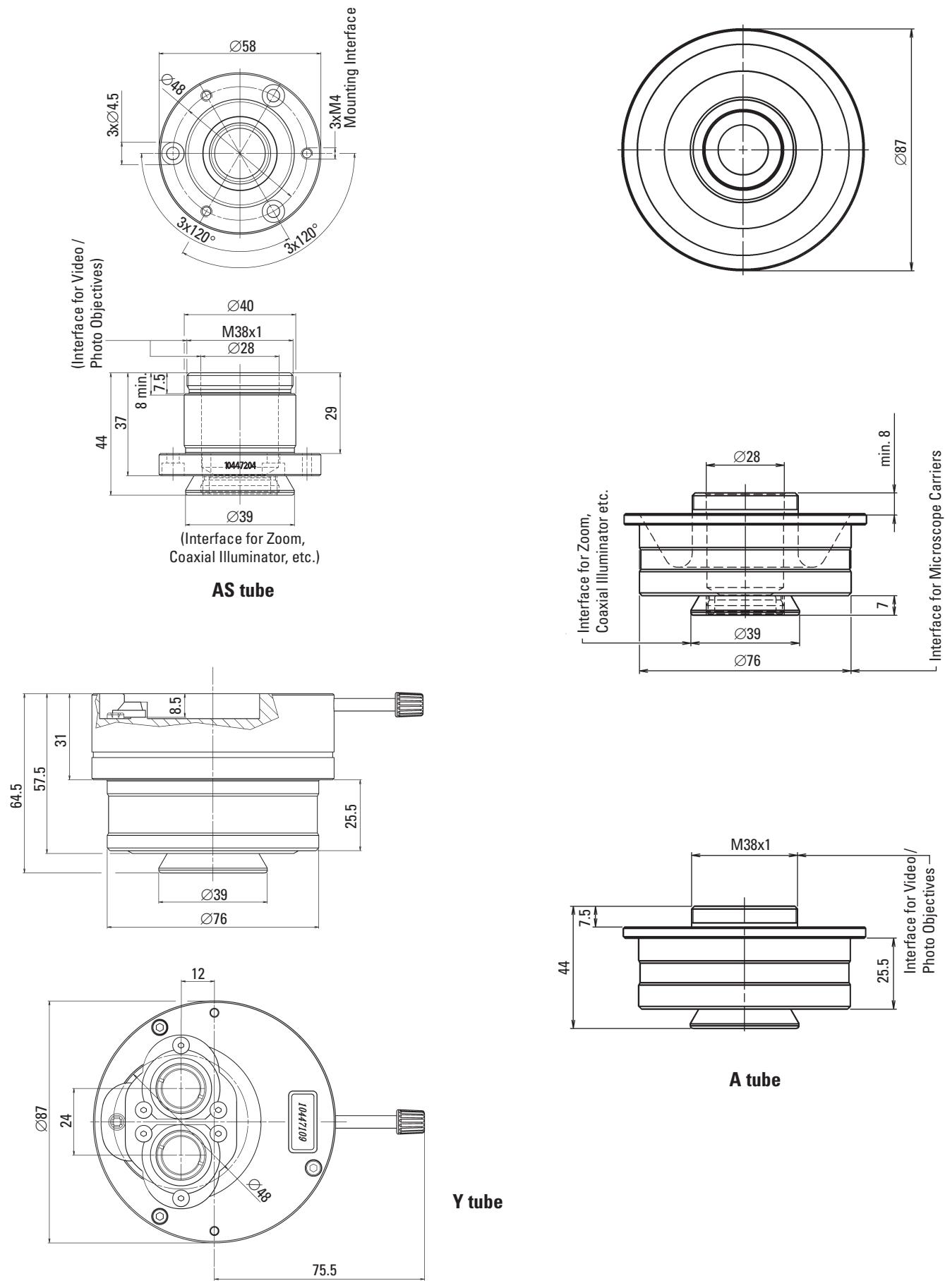 LEICA ZOOM SYSTEMS - Dimensions of Zoom System - 8
