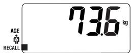 TANITA UM 050 - L'unità emette un autre beep e il display visualizza "0.0". Salire quindi sulla bilancia. - 4