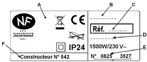 THERMOR OVATION DIGITAL - Identification de l'appareil - 1