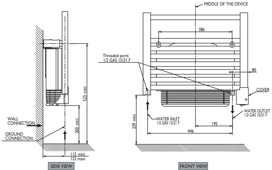 THERMOR RIVA 2 - 4) How to connect the mixed version to the water system? - 1