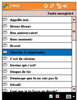ORANGE SPV M600 - Pour ajouter des chaînes de texte prédéfinies à un message MMS - 1