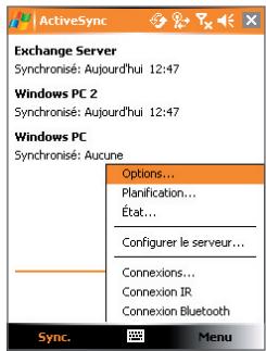 ORANGE SPV M600 - Pour changer les informations à synchroniser - 1
