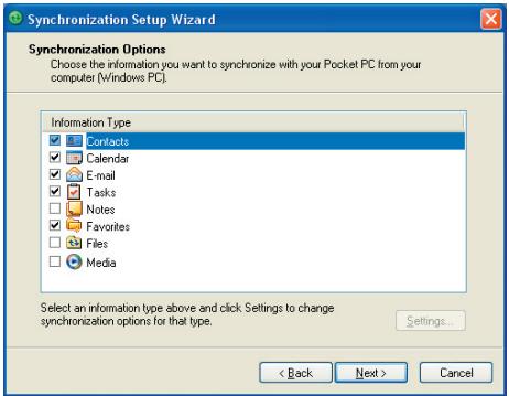 ORANGE SPV M600 - Pour installer et configurer activesync sur l'ordinateur - 5