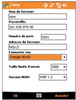 ORANGE SPV M600 - Pour configurer les paramètres MMS - 2
