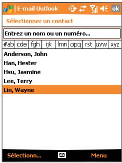 ORANGE SPV M600 - Pour trouver un contact en ligne - 4