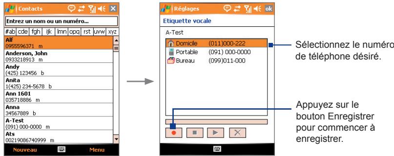 ORANGE SPV M600 - Créer un raccourci vocal pour un numéro de téléphone - 1