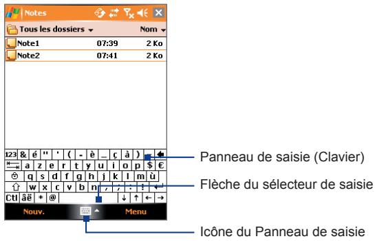 ORANGE SPV M600 - Pour afficher ou masquer le panneau de saisie - 1