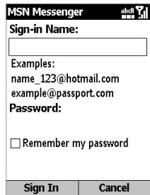 ORANGE SPV C550 - To sign in to, and sign out of, MSN Messenger - 2