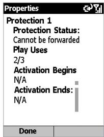 ORANGE SPV C550 - Viewing Info about a DRM file - 2