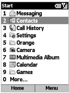 ORANGE SPV C550 - Accessing your Contacts - 1