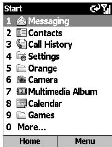 ORANGE SPV C550 - The Start menu - 1