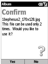 ORANGE SPV C550 - Viewing Info about a DRM file - 4