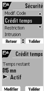 ORANGE D80C - Définir la durée de crédit temps - 2