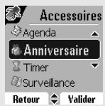 ORANGE D80C - Consulter une alerte anniversaire (ou agenda) - 1