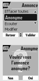 ORANGE D80C - Utiliser une annonce anonyme pré-enregistrée - 2