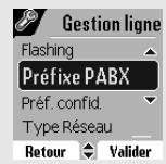 ORANGE D80V - Définir un préfixe PABX - 3