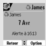 ORANGE D80V - Consulter une alerte anniversaire (ou agenda) - 3
