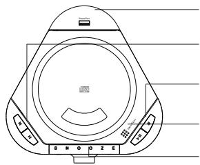 PURE CHRONOS CD SERIES II - Bedieningstoetsen, aansluitingen en display - 2